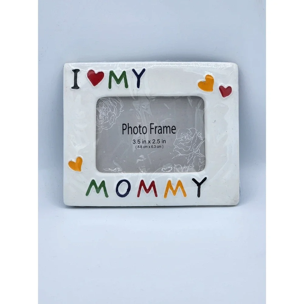 Vtg Fetco 90's I Love My Mommy Ceramic Picture Frame 3.5x5
